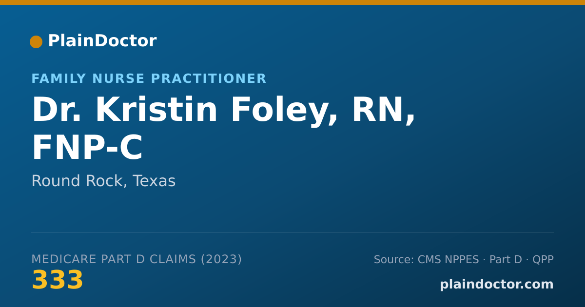 Shareable card for Kristin Foley, RN, FNP-C - Family Nurse Practitioner, Round Rock, TX
