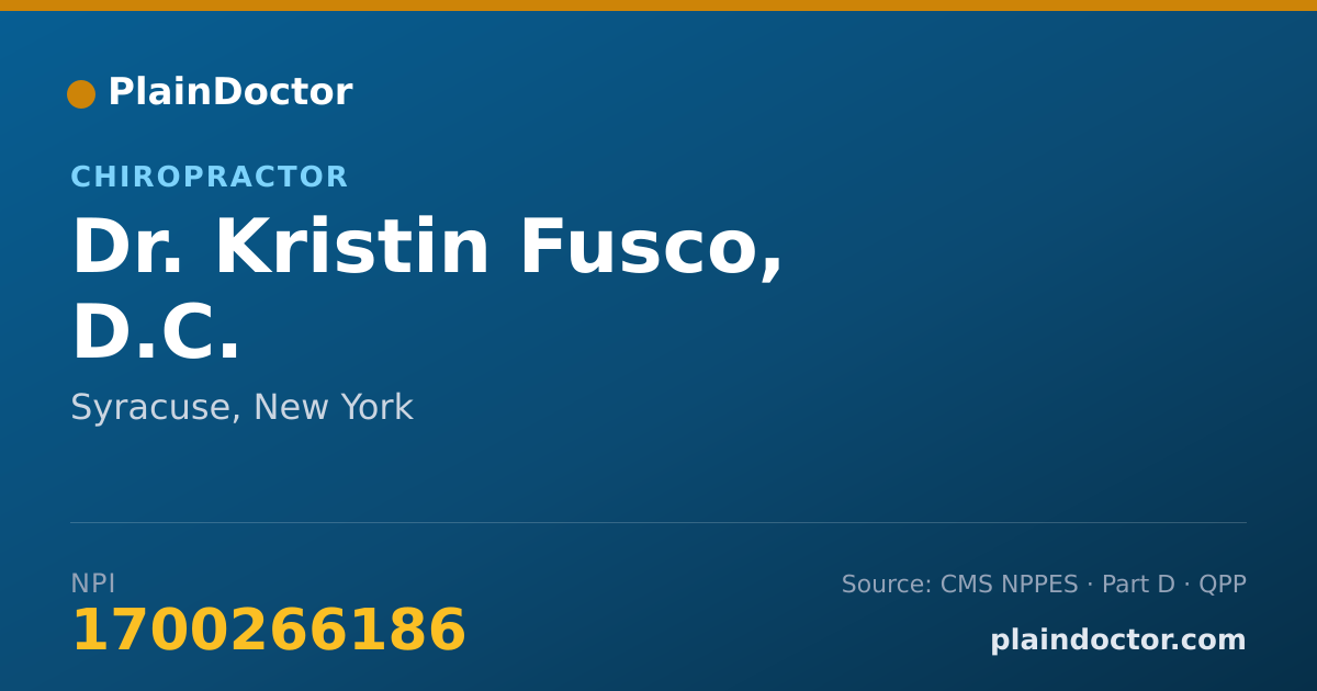 Shareable card for Kristin Fusco, D.C. - Chiropractor, Syracuse, NY
