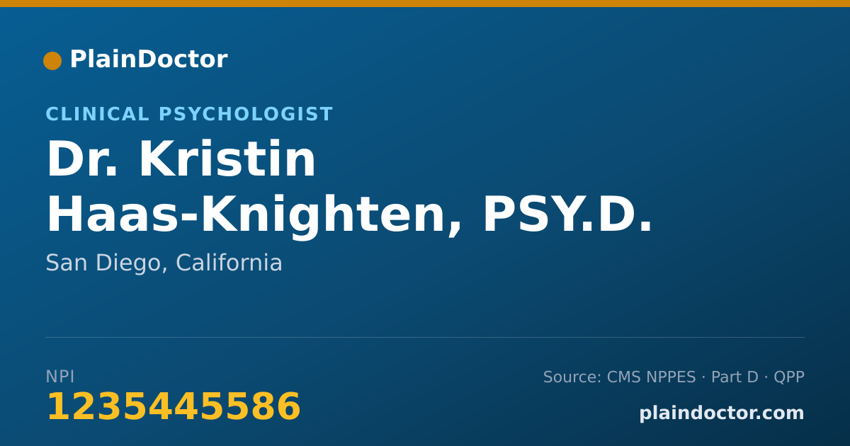 Shareable card for Kristin Haas-Knighten, PSY.D. - Clinical Psychologist, San Diego, CA