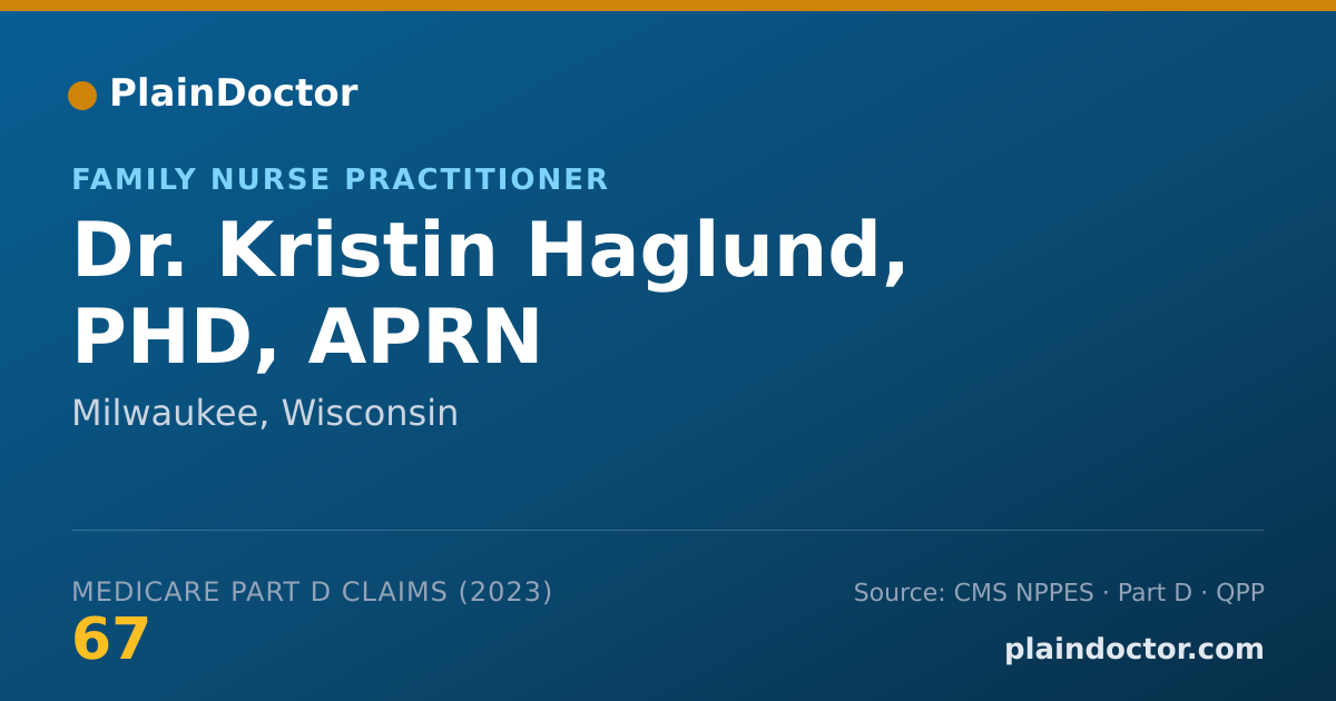 Shareable card for Kristin Haglund, PHD, APRN - Family Nurse Practitioner, Milwaukee, WI
