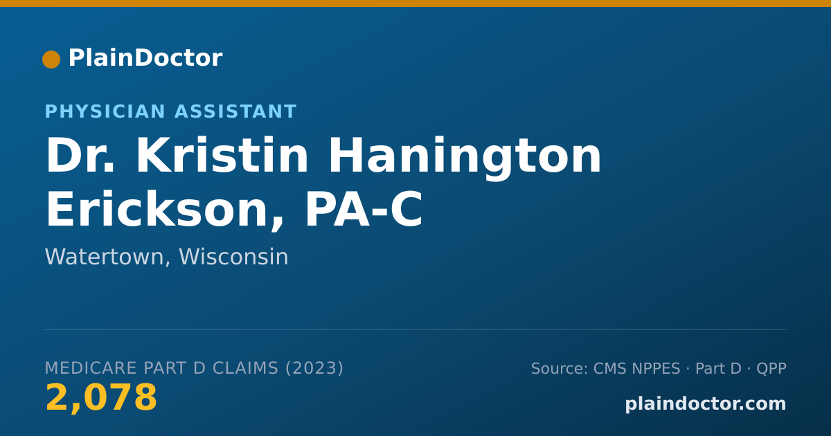 Shareable card for Kristin Hanington Erickson, PA-C - Physician Assistant, Watertown, WI