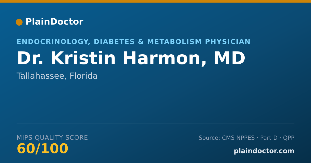 Shareable card for Kristin Harmon, MD - Endocrinology, Diabetes & Metabolism Physician, Tallahassee, FL