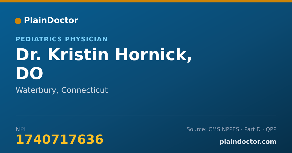 Shareable card for Kristin Hornick, DO - Pediatrics Physician, Waterbury, CT
