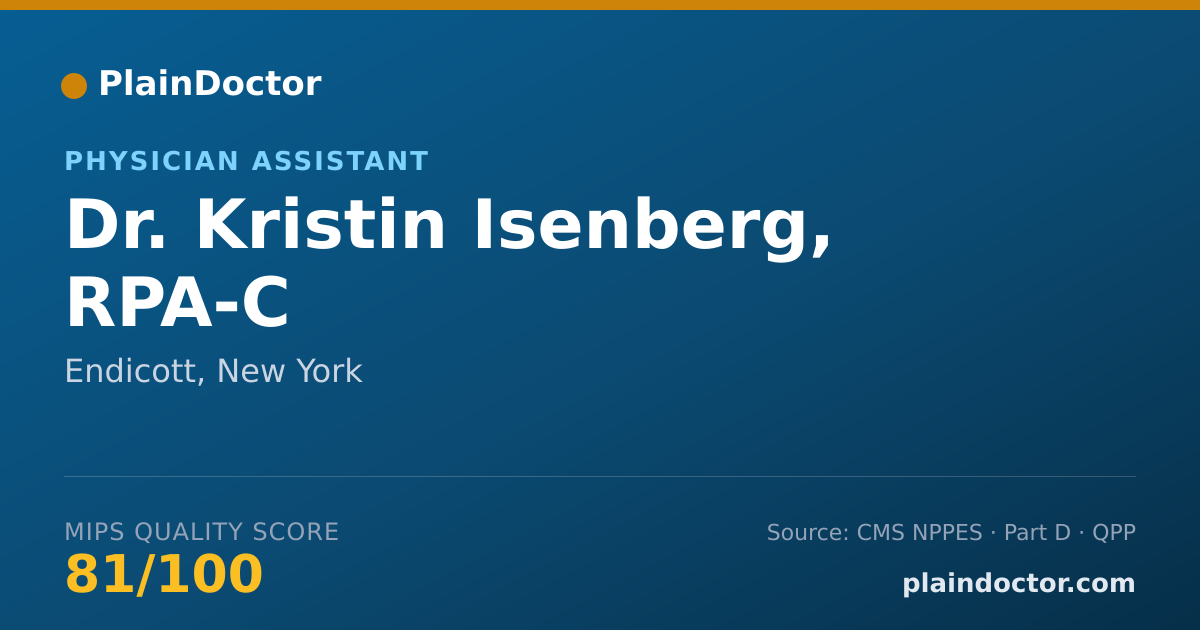 Shareable card for Kristin Isenberg, RPA-C - Physician Assistant, Endicott, NY