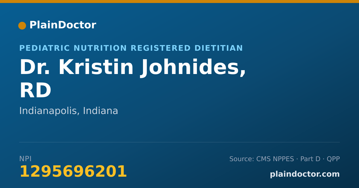 Shareable card for Kristin Johnides, RD - Pediatric Nutrition Registered Dietitian, Indianapolis, IN