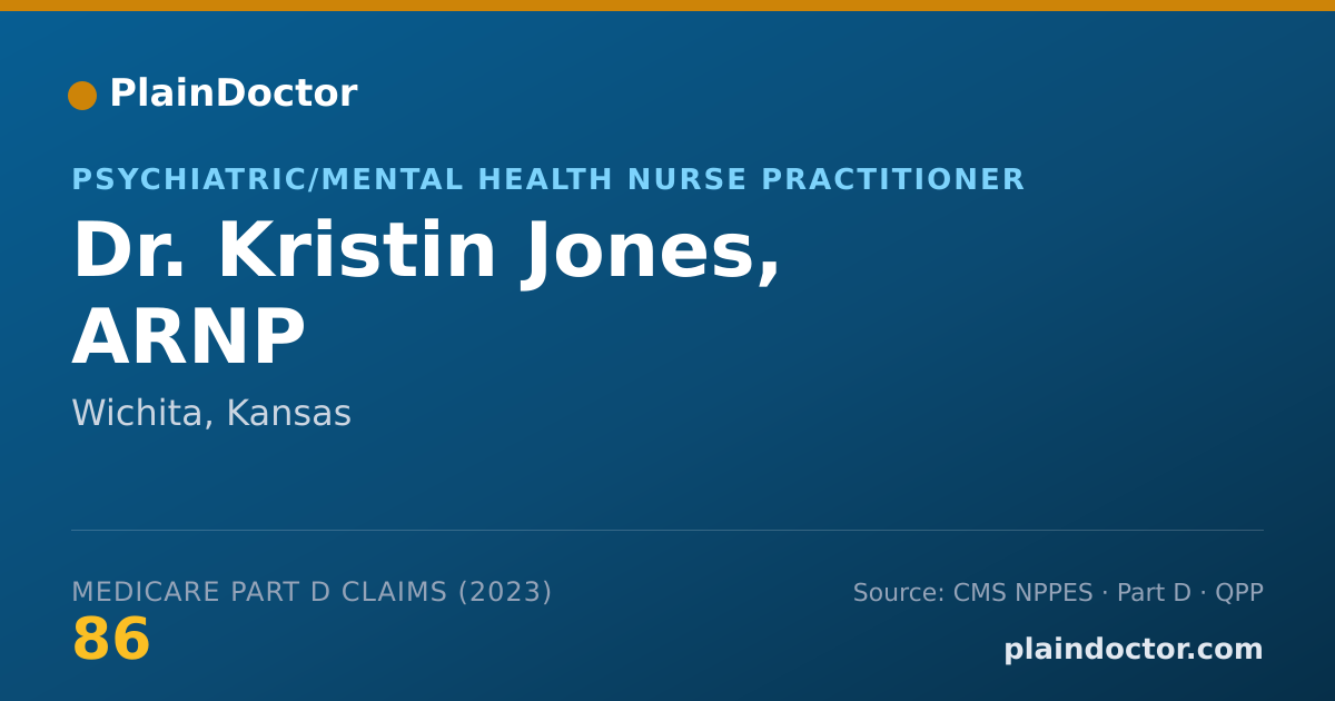 Shareable card for Kristin Jones, ARNP - Psychiatric/Mental Health Nurse Practitioner, Wichita, KS