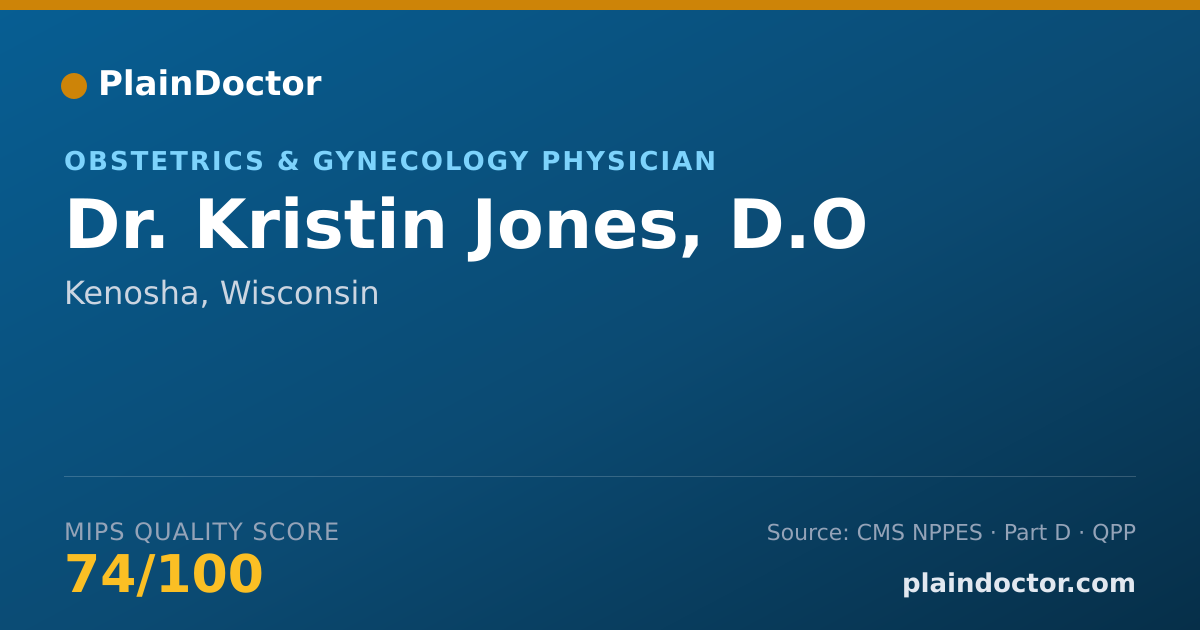 Shareable card for Kristin Jones, D.O - Obstetrics & Gynecology Physician, Kenosha, WI