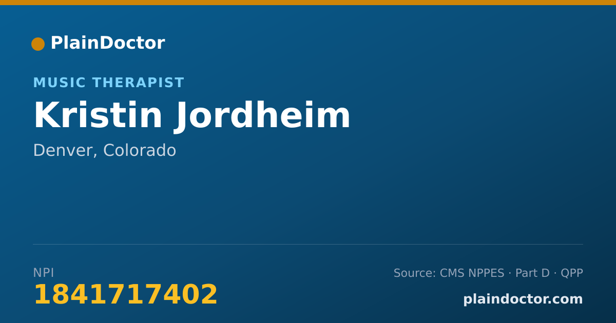 Shareable card for Kristin Jordheim - Music Therapist, Denver, CO