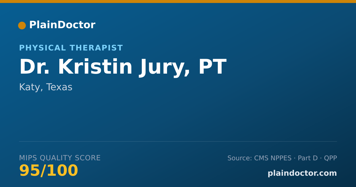 Shareable card for Kristin Jury, PT - Physical Therapist, Katy, TX