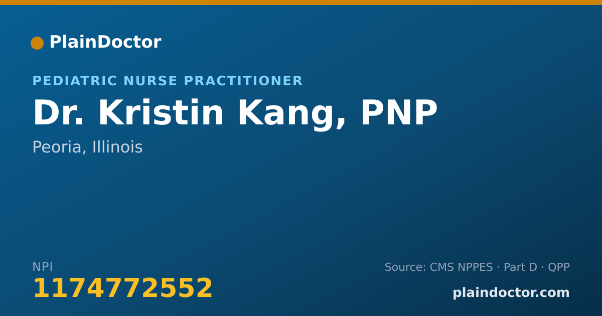 Shareable card for Kristin Kang, PNP - Pediatric Nurse Practitioner, Peoria, IL