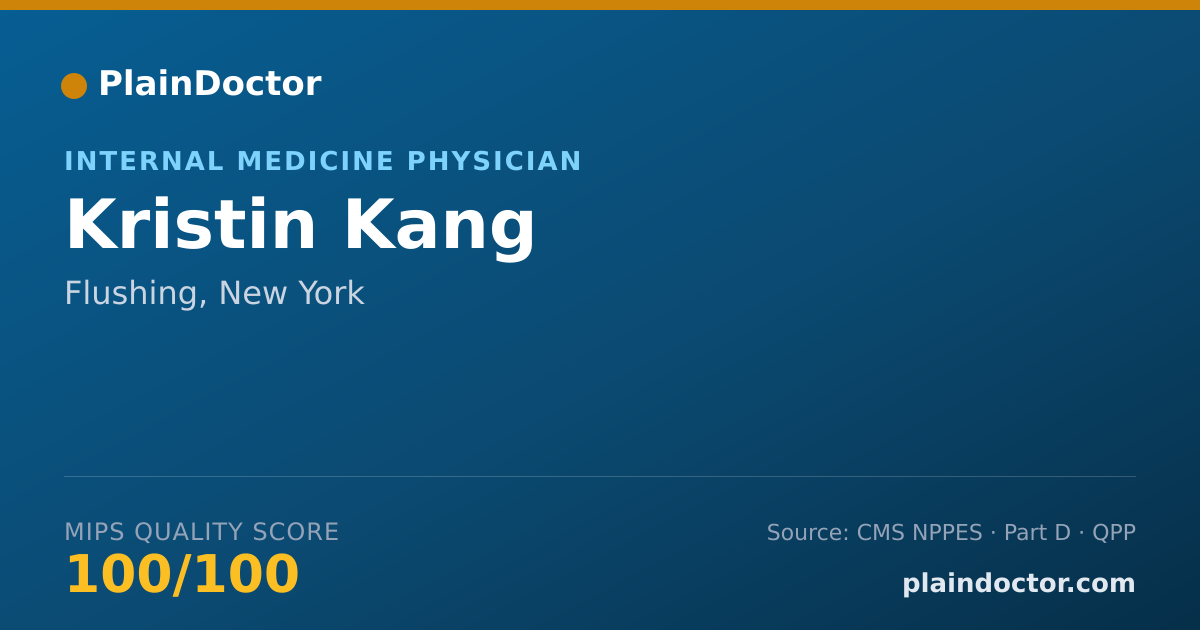 Shareable card for Kristin Kang - Internal Medicine Physician, Flushing, NY