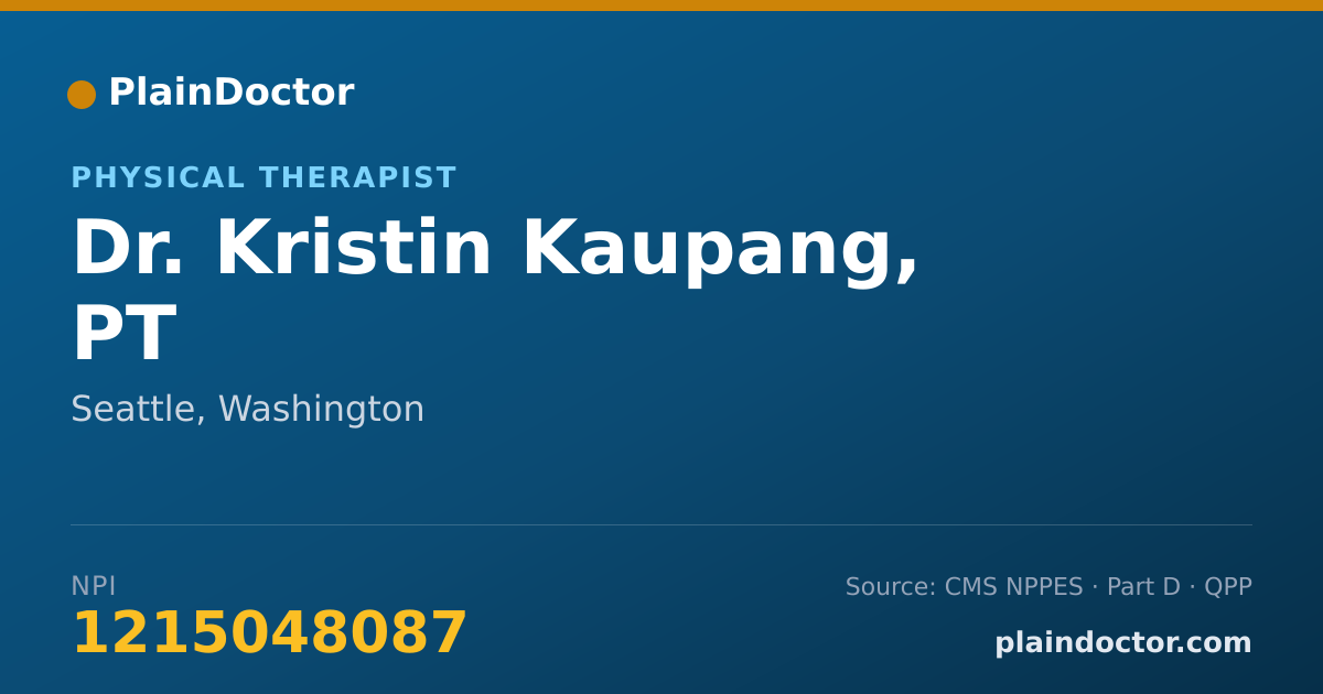 Shareable card for Kristin Kaupang, PT - Physical Therapist, Seattle, WA