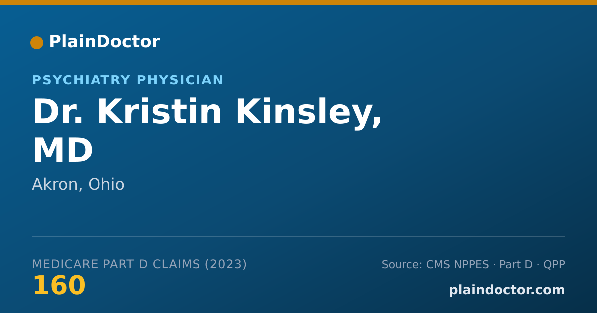 Shareable card for Kristin Kinsley, MD - Psychiatry Physician, Akron, OH