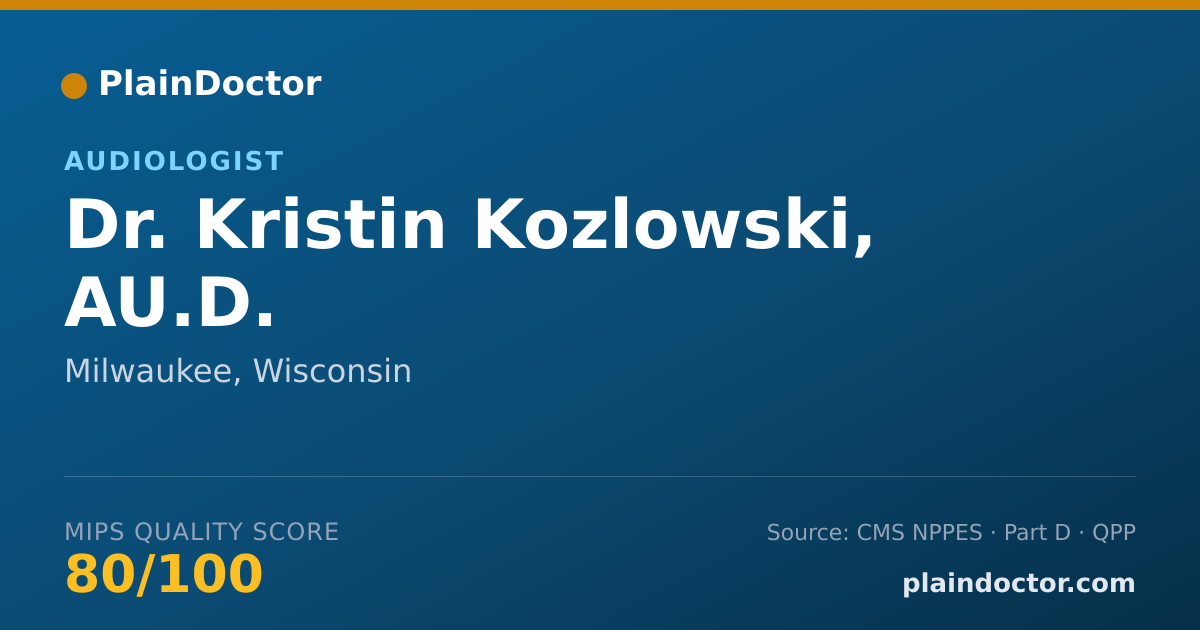 Shareable card for Kristin Kozlowski, AU.D. - Audiologist, Milwaukee, WI