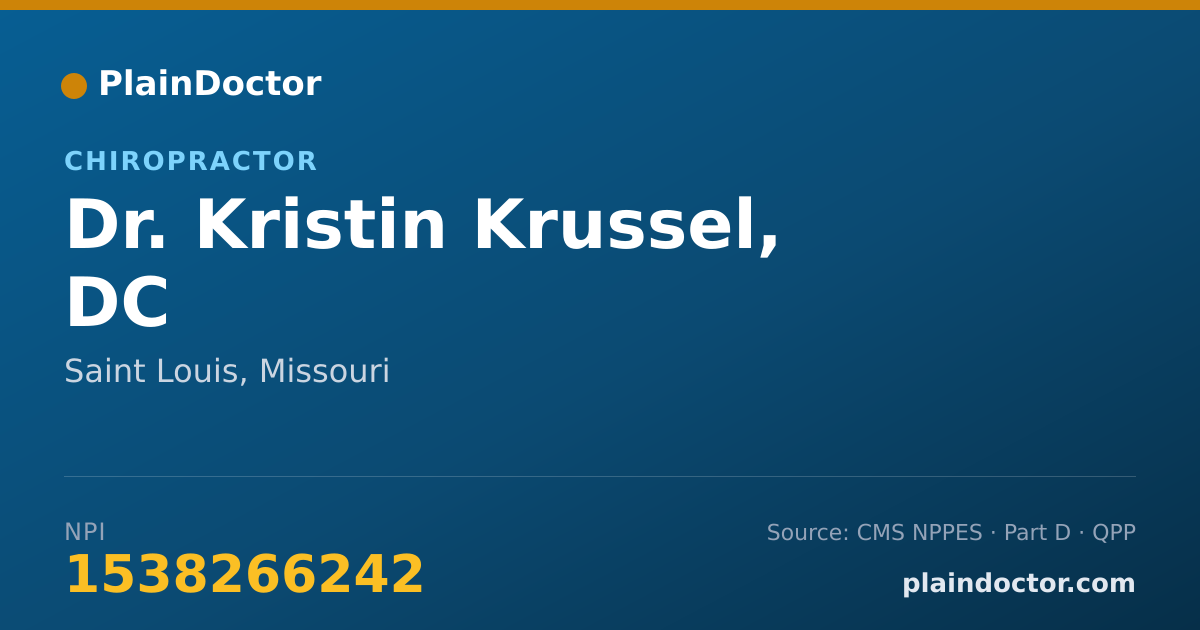 Shareable card for Kristin Krussel, DC - Chiropractor, Saint Louis, MO
