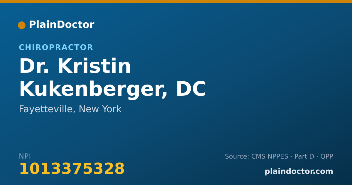 Shareable card for Kristin Kukenberger, DC - Chiropractor, Fayetteville, NY