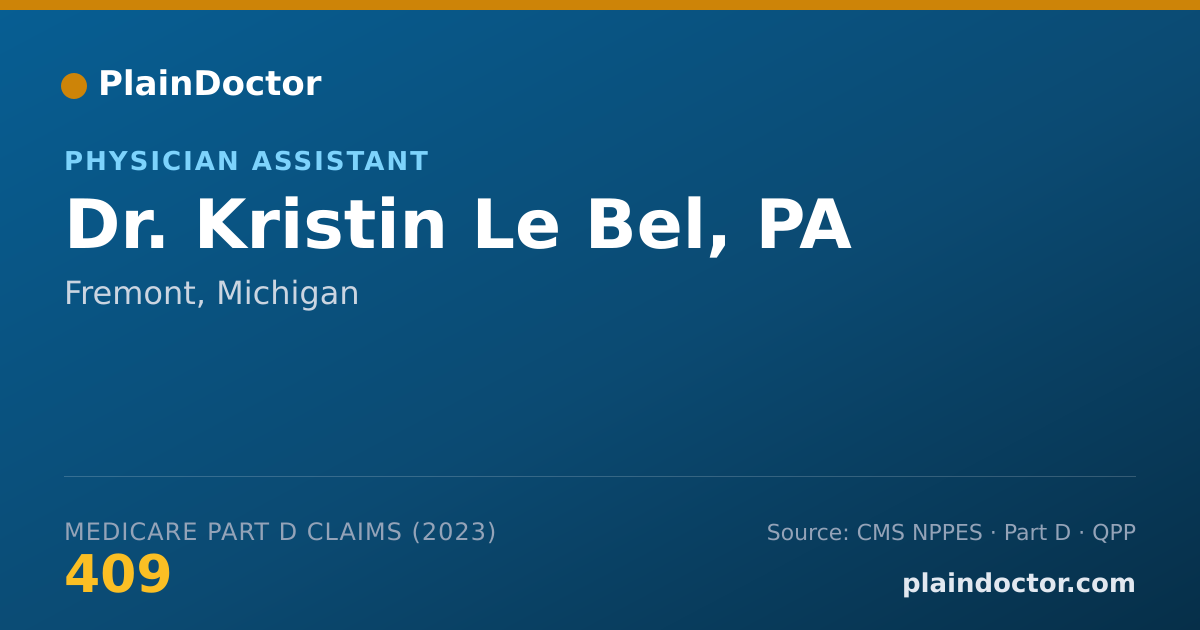 Shareable card for Kristin Le Bel, PA - Physician Assistant, Fremont, MI