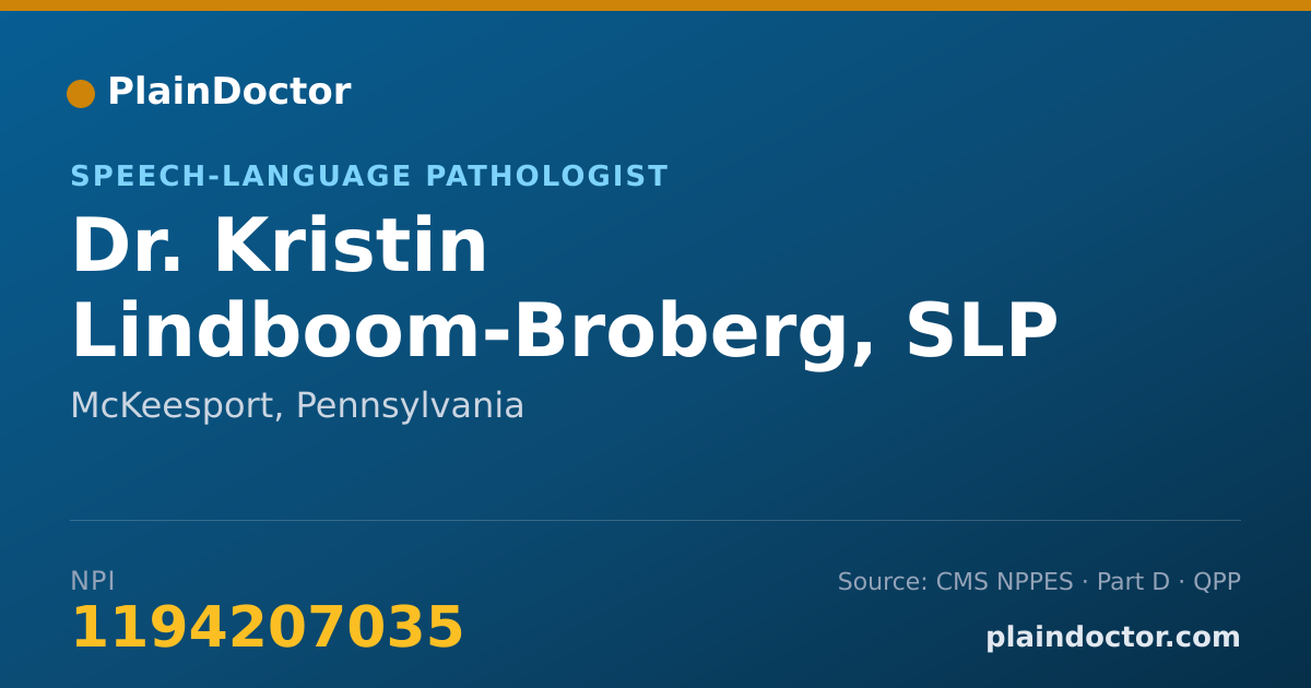 Shareable card for Kristin Lindboom-Broberg, SLP - Speech-Language Pathologist, McKeesport, PA