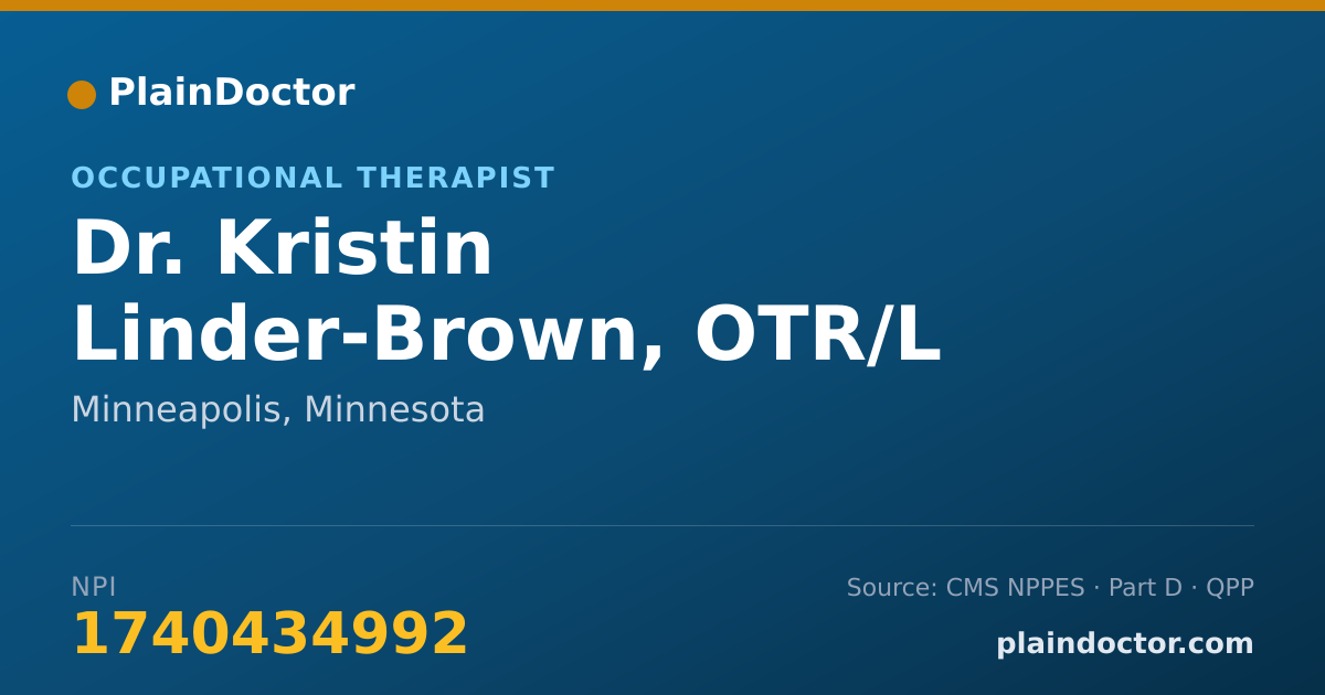 Shareable card for Kristin Linder-Brown, OTR/L - Occupational Therapist, Minneapolis, MN