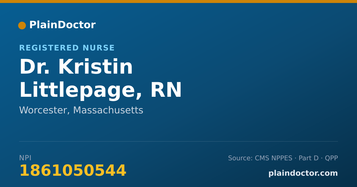 Shareable card for Kristin Littlepage, RN - Registered Nurse, Worcester, MA