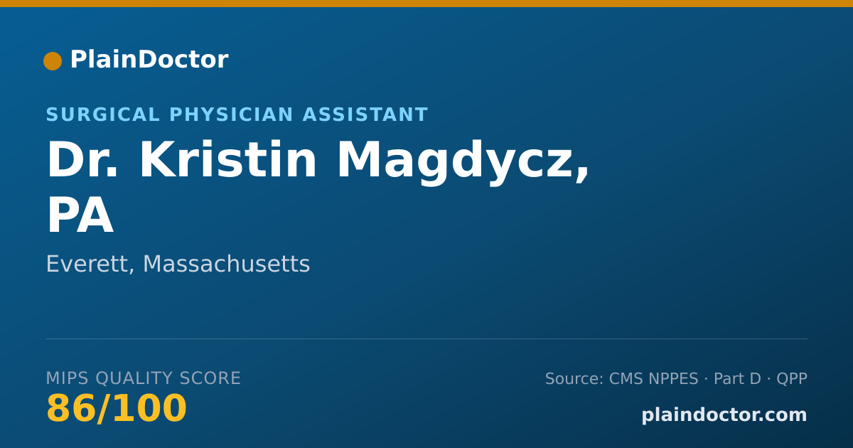 Shareable card for Kristin Magdycz, PA - Surgical Physician Assistant, Everett, MA