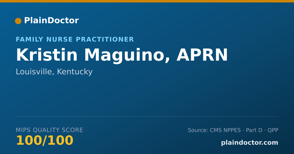 Shareable card for Kristin Maguino, APRN - Family Nurse Practitioner, Louisville, KY