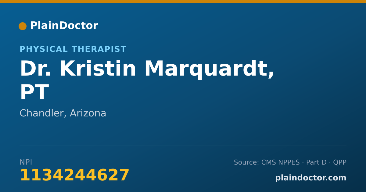 Shareable card for Kristin Marquardt, PT - Physical Therapist, Chandler, AZ