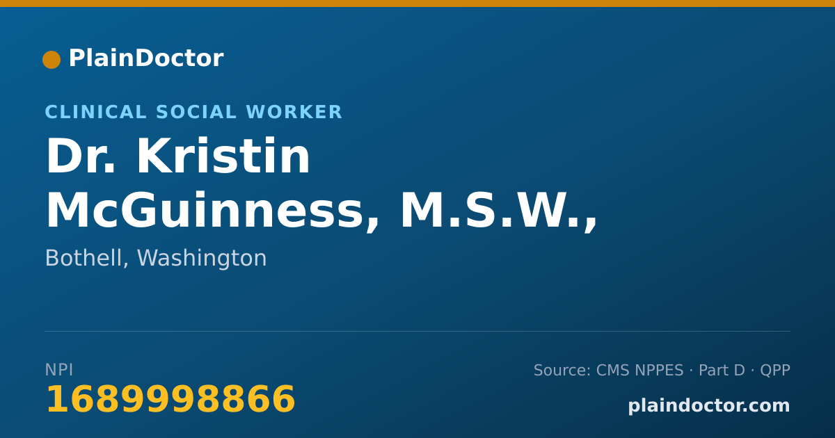 Shareable card for Kristin McGuinness, M.S.W., L.C.S.W. - Clinical Social Worker, Bothell, WA
