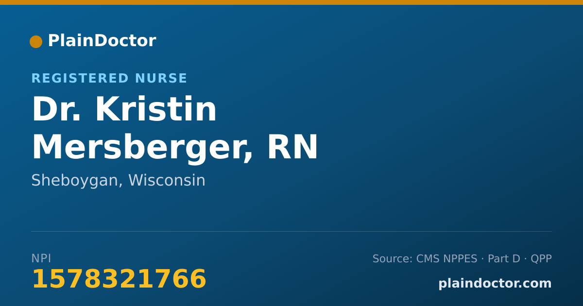 Shareable card for Kristin Mersberger, RN - Registered Nurse, Sheboygan, WI