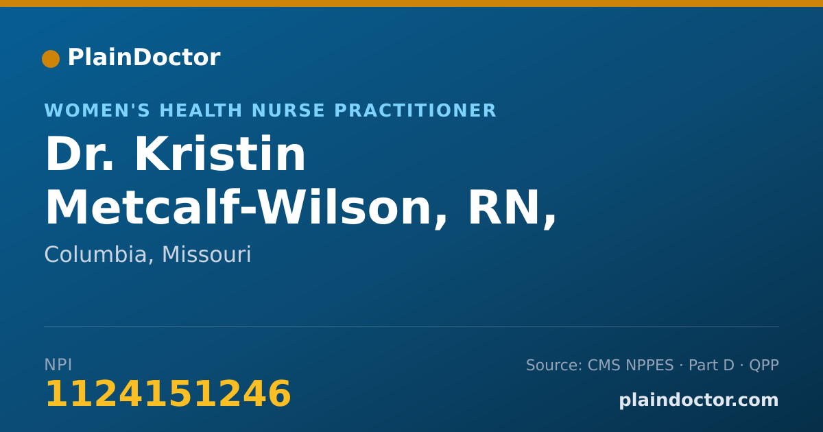 Shareable card for Kristin Metcalf-Wilson, RN, WHNP - Women's Health Nurse Practitioner, Columbia, MO