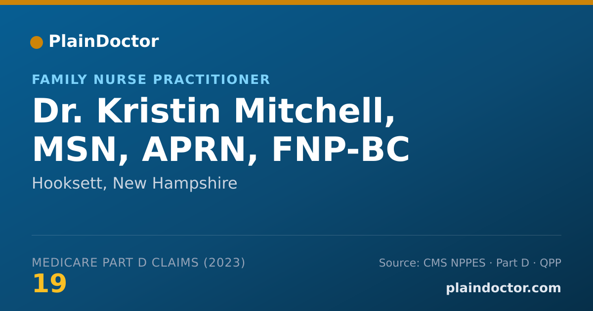 Shareable card for Kristin Mitchell, MSN, APRN, FNP-BC - Family Nurse Practitioner, Hooksett, NH