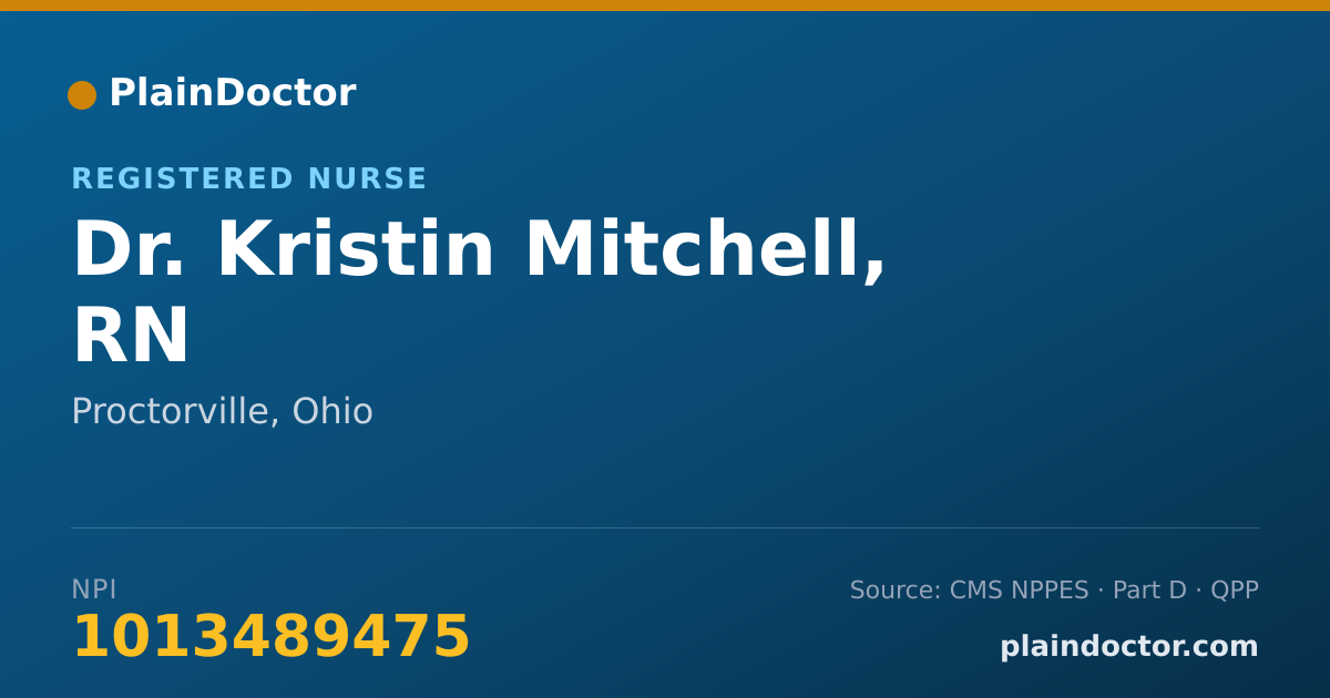 Shareable card for Kristin Mitchell, RN - Registered Nurse, Proctorville, OH