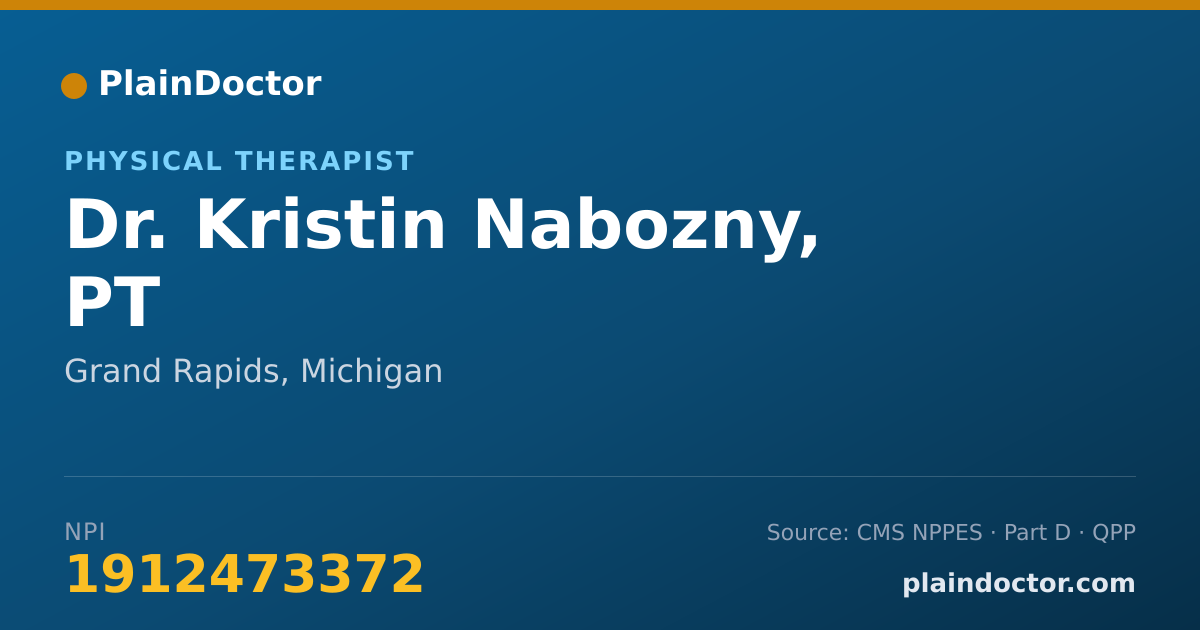 Shareable card for Kristin Nabozny, PT - Physical Therapist, Grand Rapids, MI
