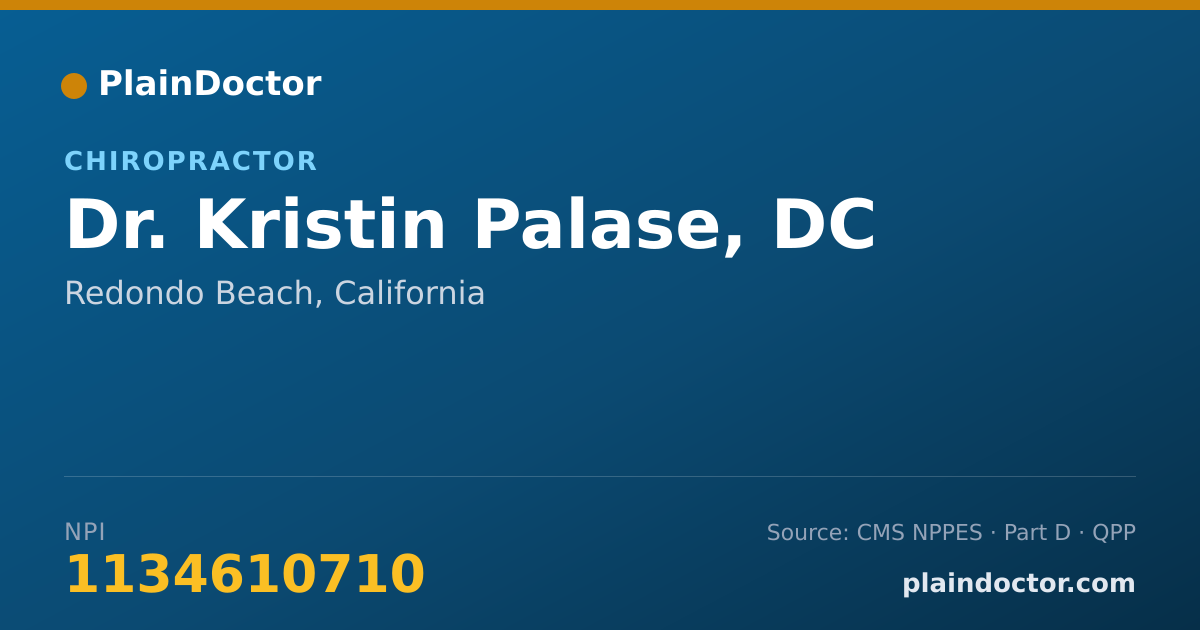 Shareable card for Kristin Palase, DC - Chiropractor, Redondo Beach, CA
