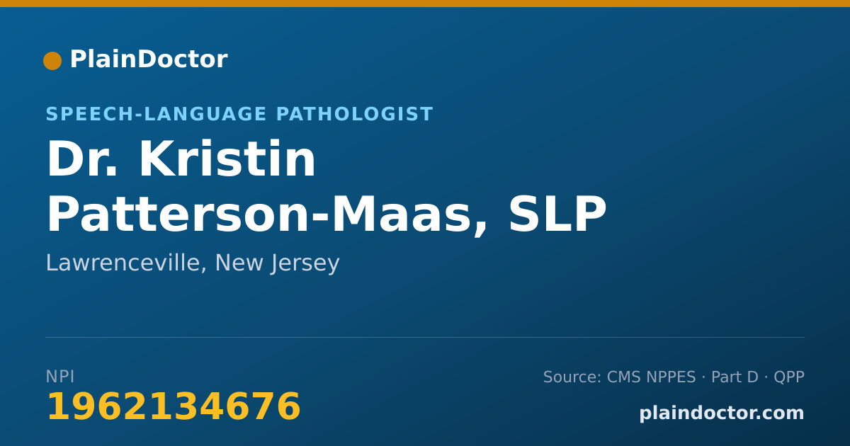 Shareable card for Kristin Patterson-Maas, SLP - Speech-Language Pathologist, Lawrenceville, NJ