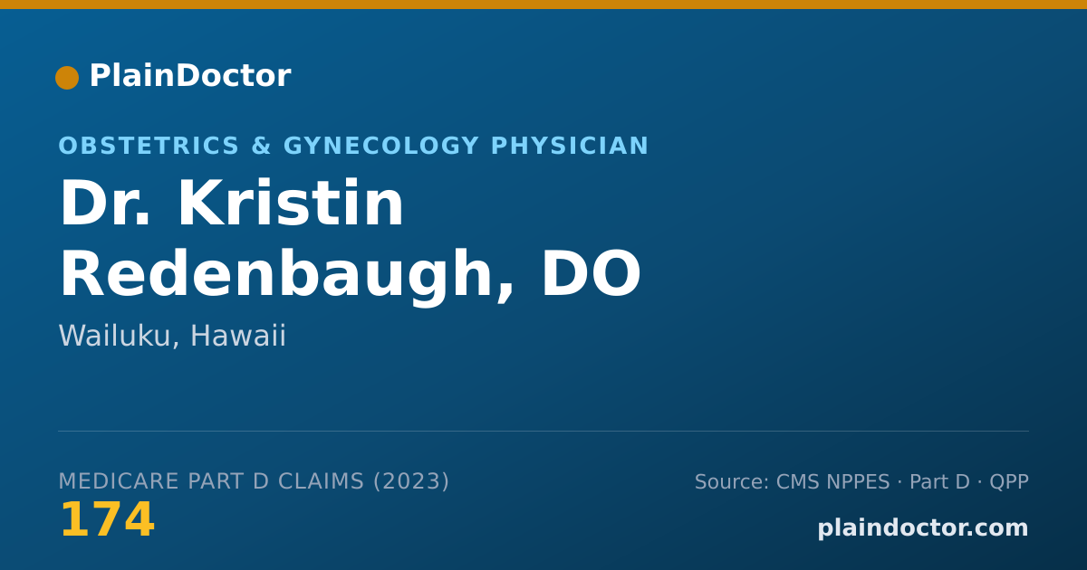 Shareable card for Kristin Redenbaugh, DO - Obstetrics & Gynecology Physician, Wailuku, HI