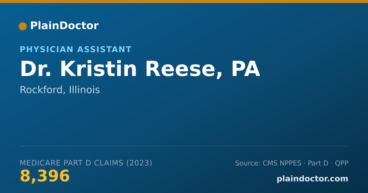 Shareable card for Kristin Reese, PA - Physician Assistant, Rockford, IL