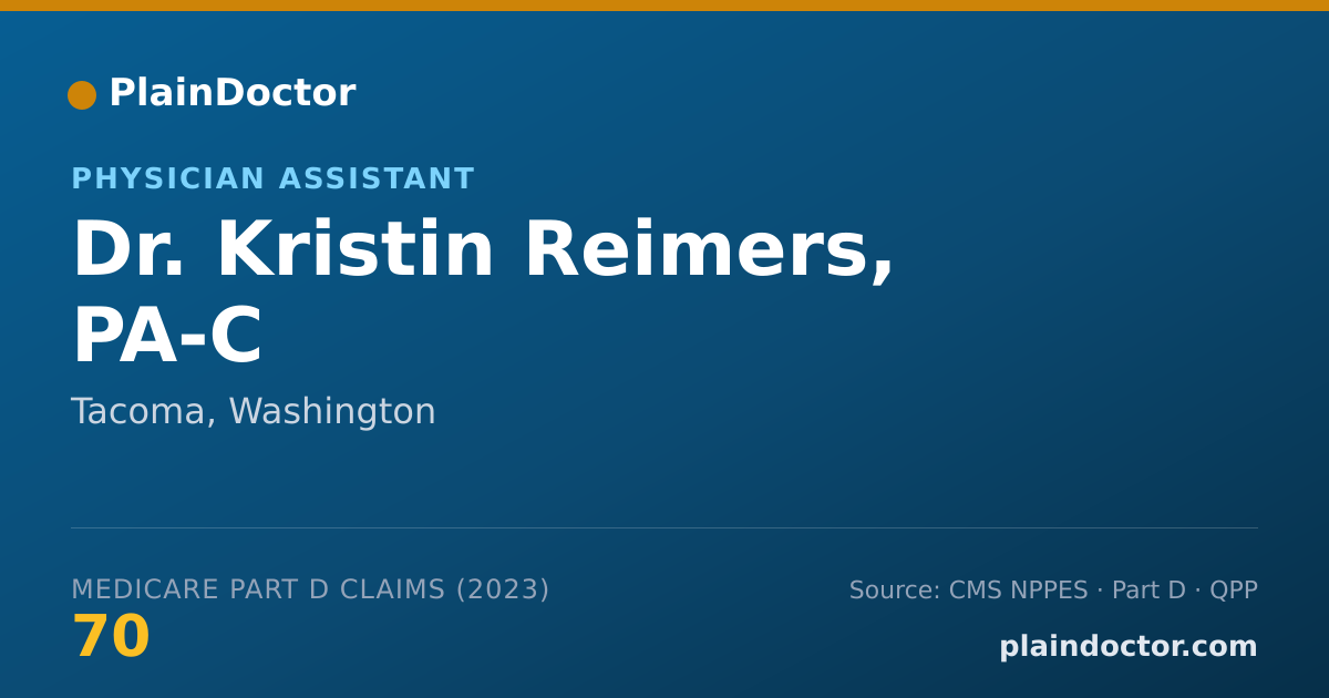 Shareable card for Kristin Reimers, PA-C - Physician Assistant, Tacoma, WA