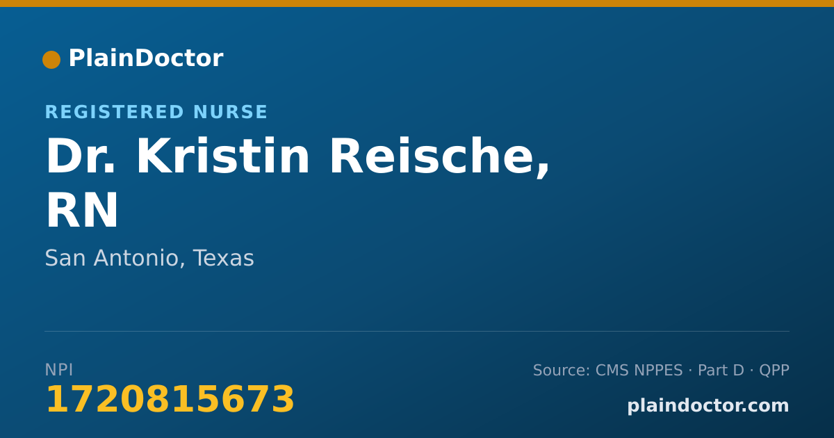 Shareable card for Kristin Reische, RN - Registered Nurse, San Antonio, TX
