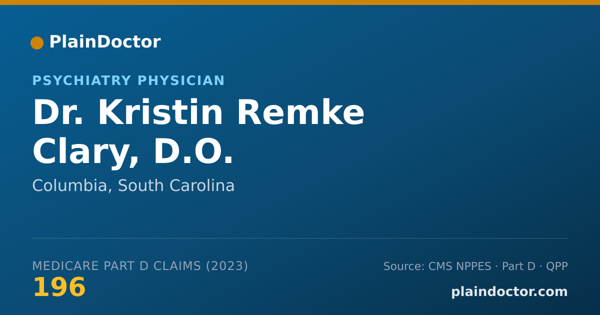Shareable card for Kristin Remke Clary, D.O. - Psychiatry Physician, Columbia, SC