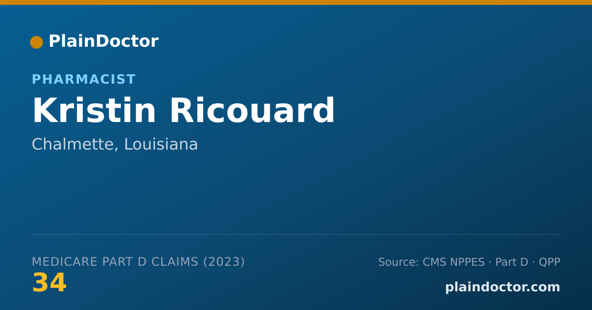 Shareable card for Kristin Ricouard - Pharmacist, Chalmette, LA