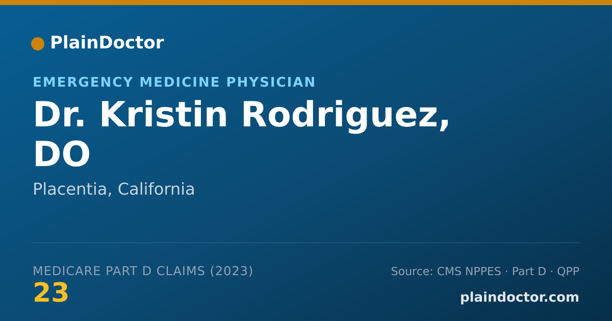 Shareable card for Kristin Rodriguez, DO - Emergency Medicine Physician, Placentia, CA