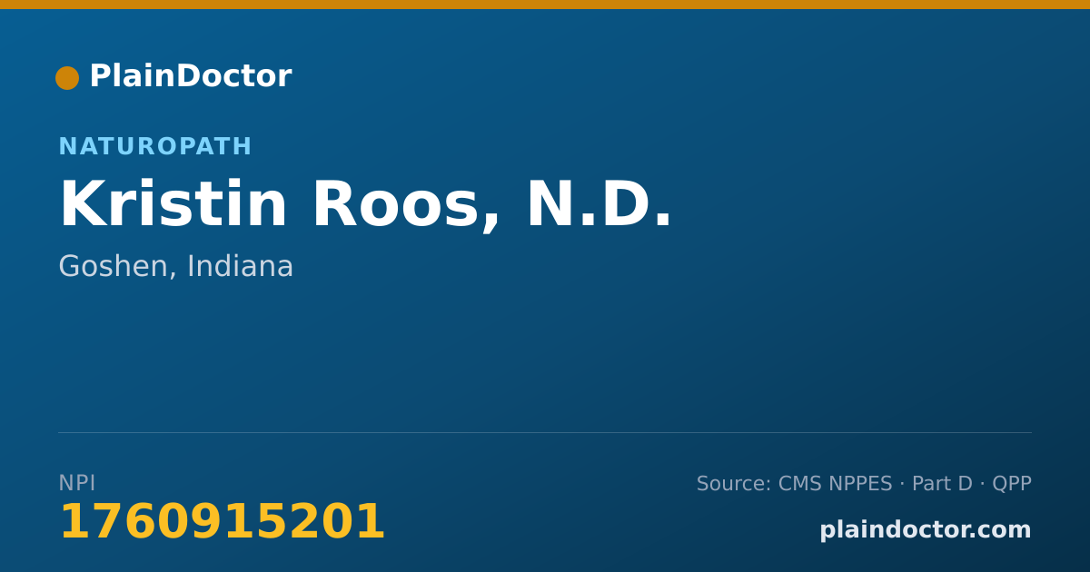 Shareable card for Kristin Roos, N.D. - Naturopath, Goshen, IN