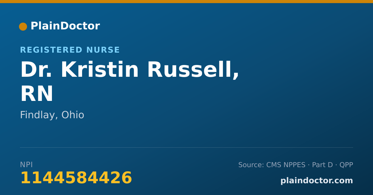 Shareable card for Kristin Russell, RN - Registered Nurse, Findlay, OH