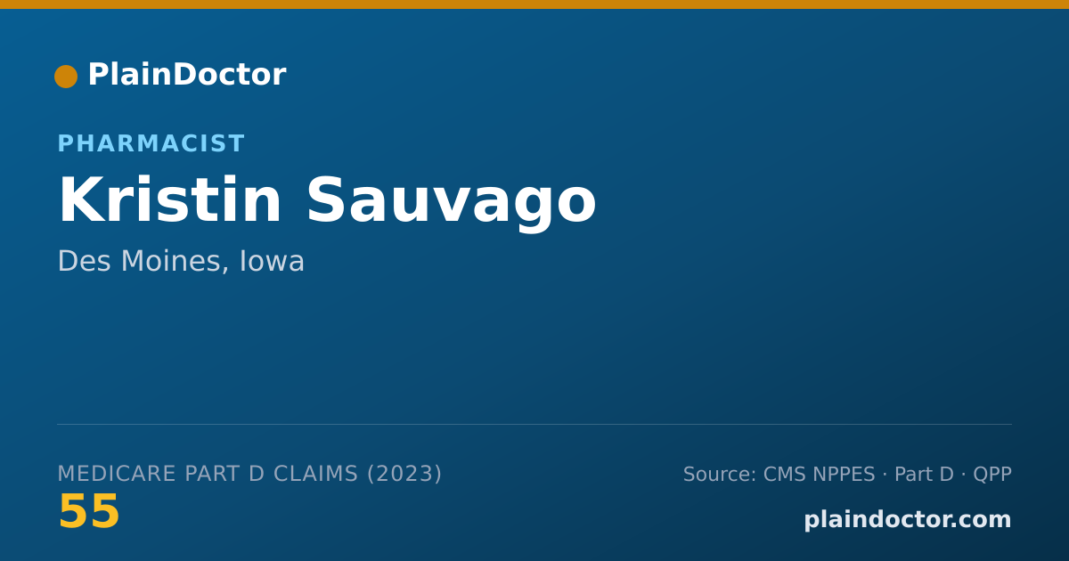 Shareable card for Kristin Sauvago - Pharmacist, Des Moines, IA