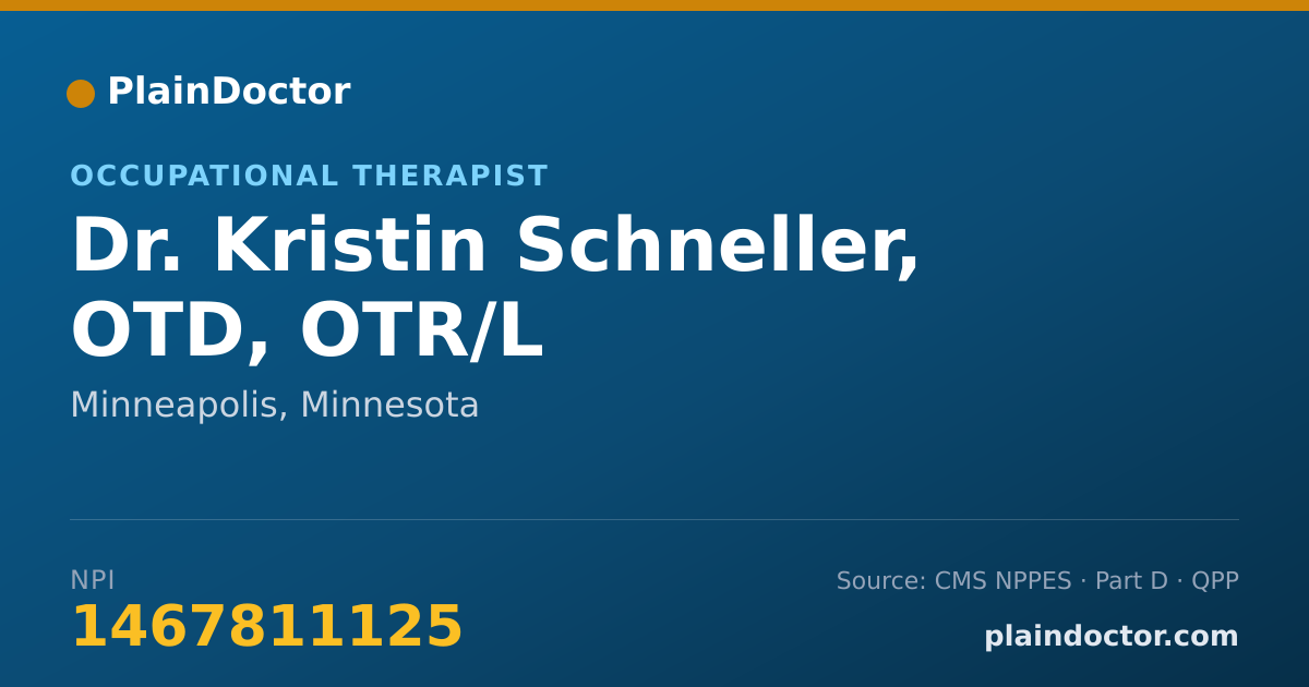 Shareable card for Kristin Schneller, OTD, OTR/L - Occupational Therapist, Minneapolis, MN