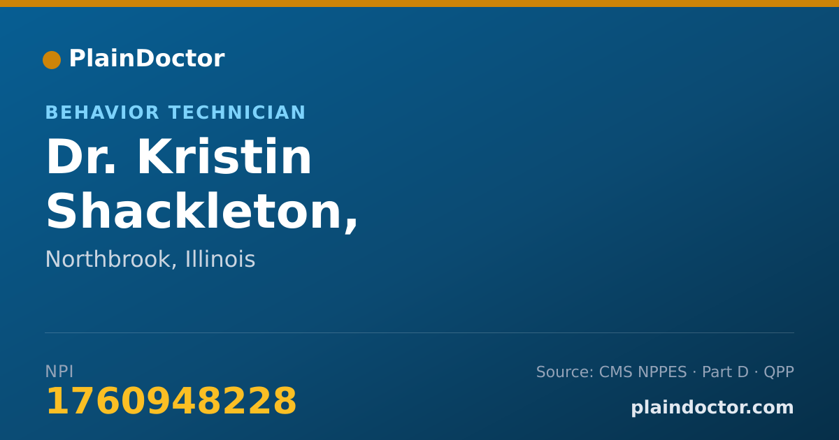 Shareable card for Kristin Shackleton, RBT-19-78960 - Behavior Technician, Northbrook, IL