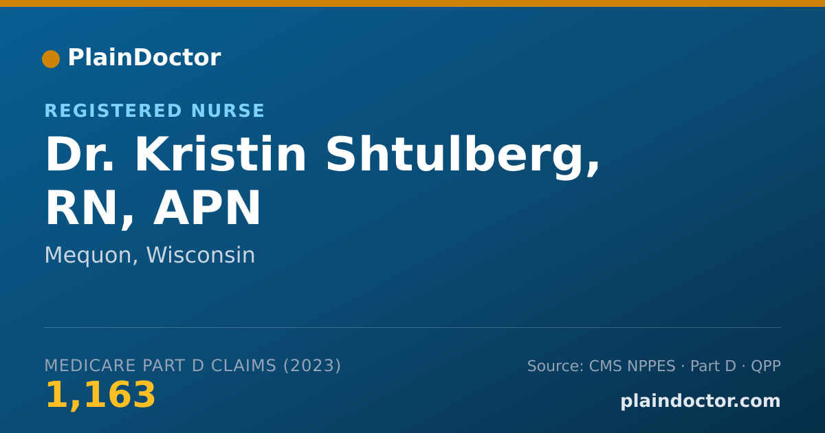 Shareable card for Kristin Shtulberg, RN, APN - Registered Nurse, Mequon, WI