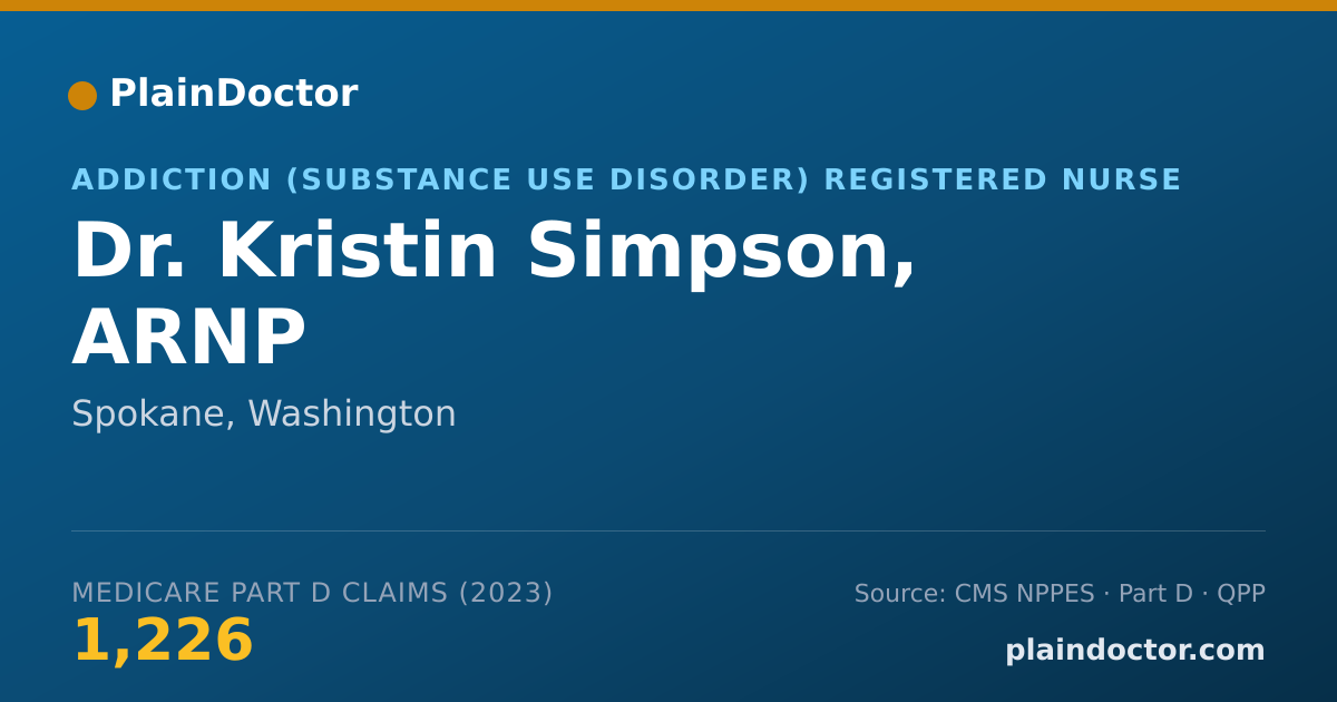 Shareable card for Kristin Simpson, ARNP - Addiction (Substance Use Disorder) Registered Nurse, Spokane, WA