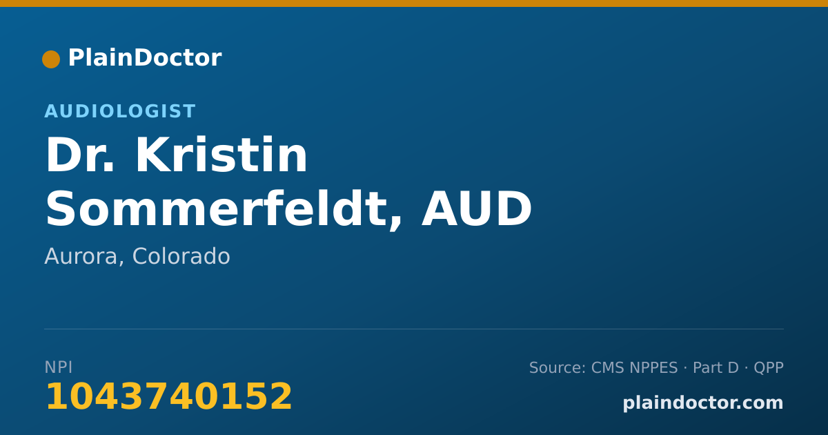 Shareable card for Kristin Sommerfeldt, AUD - Audiologist, Aurora, CO